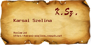 Karsai Szelina névjegykártya